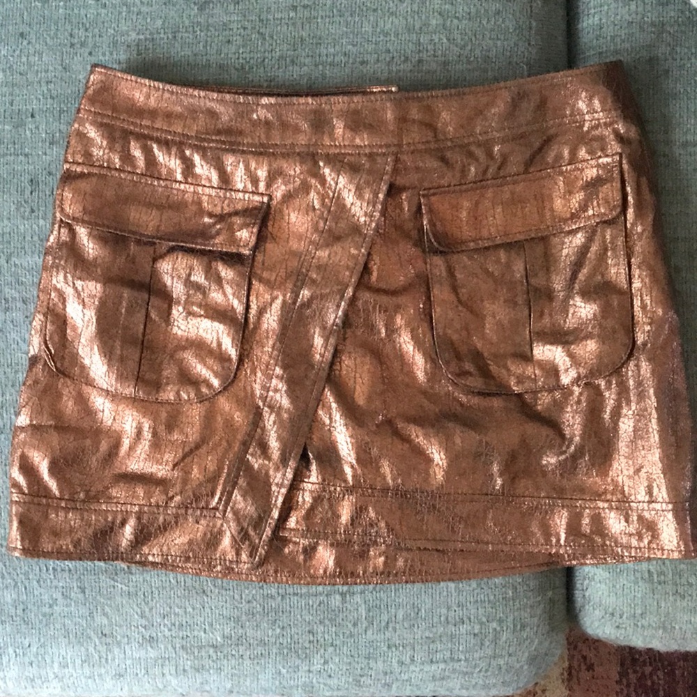Adorable copper moto wrap skirt